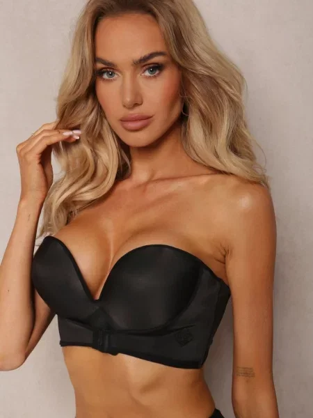 Sutien Întărit Cupe C Push Up Finisat cu o bretea suplimentară Evias negru