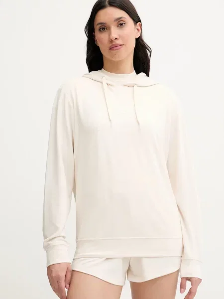 Guess bluza LUCIA z kapturem z aplikacją beżowy