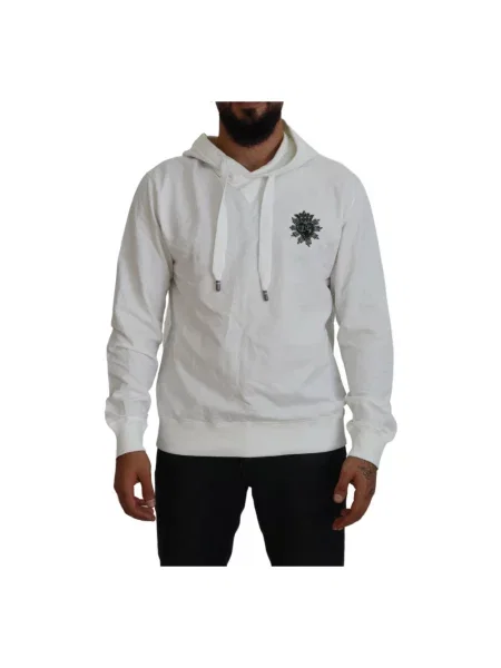 Bluza z kapturem Dolce And Gabbana z kapturem w serca biała