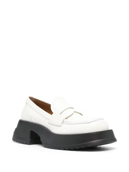 Loafersy Marni skórzane białe