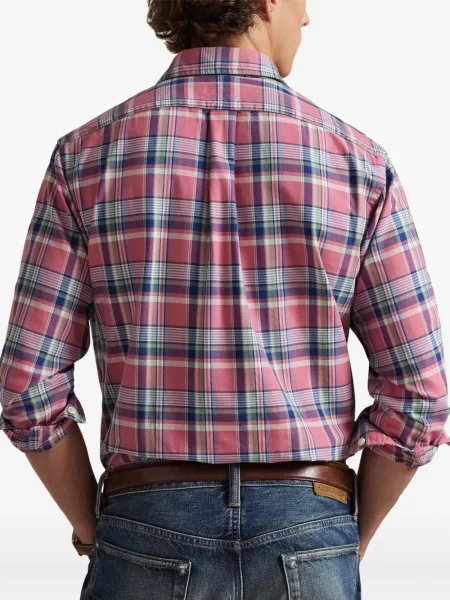 Șapcă Polo Ralph Lauren cu broderie din țesătură twill în carouri albastru