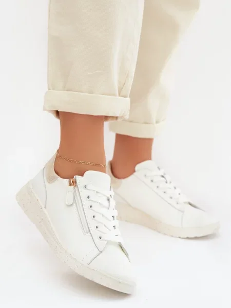 Kožené mokasíny Evento bílé