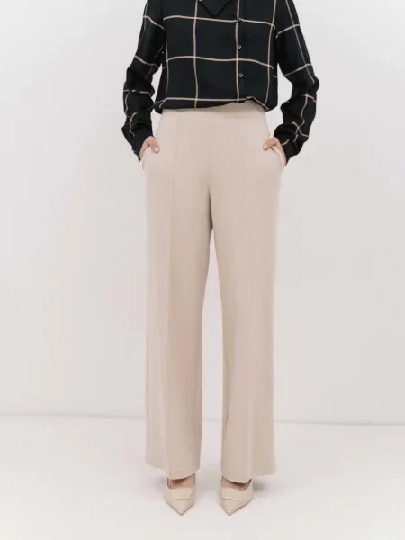 Pantaloni cu dungă Peppery' bej