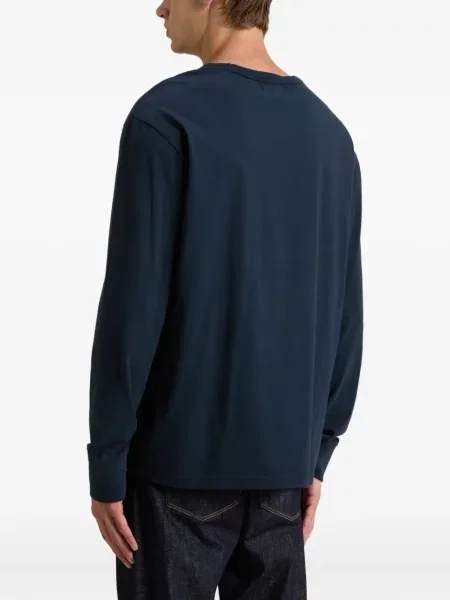 Tricou Woolrich cu decolteu rotund lung albastru