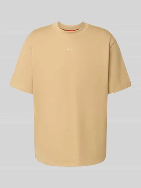 T-shirt z nadrukiem z logo model ‘Dapolino’ Hugo beżowa