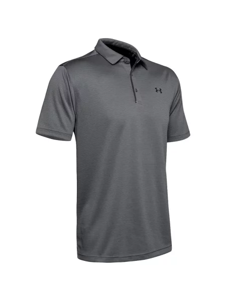 Tricou polo Under Armour cu autograf gri