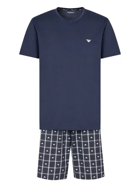 Emporio Armani Pijama scurtă albastru alb