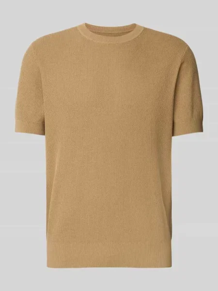 T-shirt z prążkowanymi wykończeniami model ‘CASPER’ Jake*s Studio Men