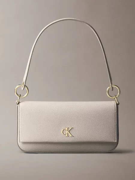 Calvin Klein Geantă Minimal Monogram Shoulder Pouch Écru bej