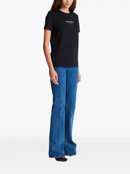 Tricou Balmain cu broderie negru