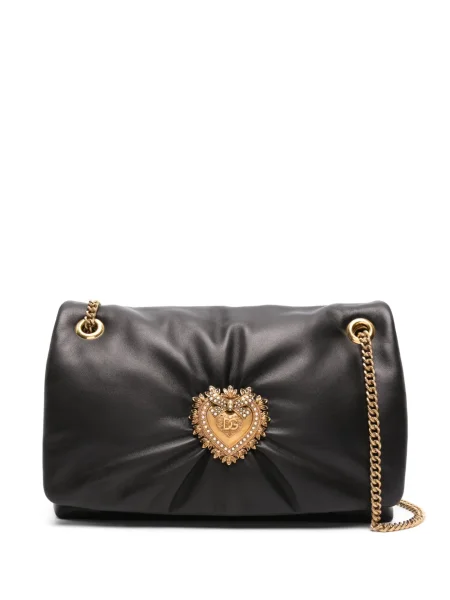 Geanta de piele Dolce & Gabbana Devotion din piele negru