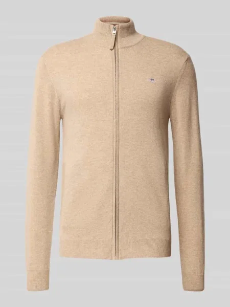 Kardigan rozpinany z zamkiem błyskawicznym z wełny jagnięcej Gant