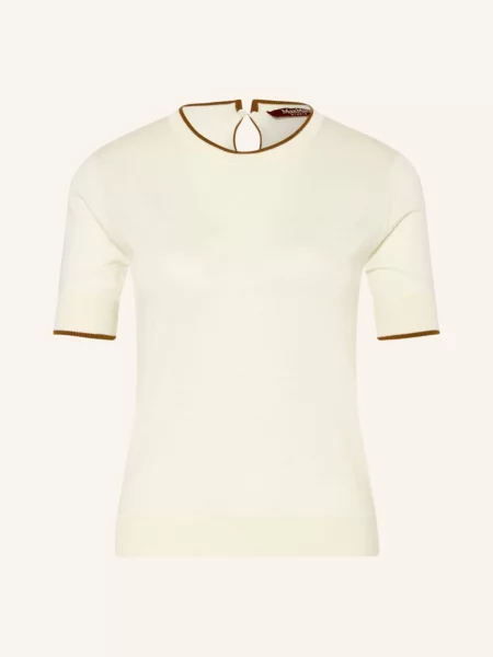 Max Mara Studio Pletené Tričko Agenda S Hedvábím režná hnědá