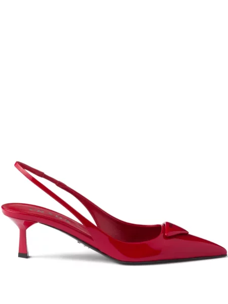 Pantofi cu toc Prada slingback roșu