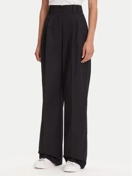 Marc O'Polo pantaloni lat high waist negru