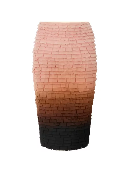 Fustă midi Elisabetta Franchi cu volane maro