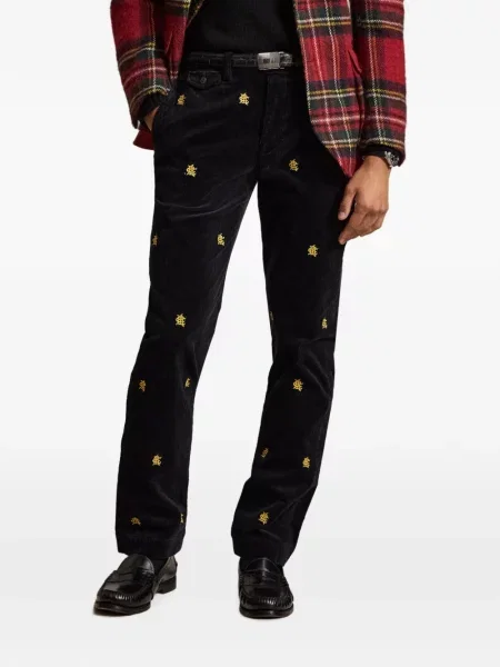 Șosete Polo Ralph Lauren cu model herringbone cu broderie plasă albastru