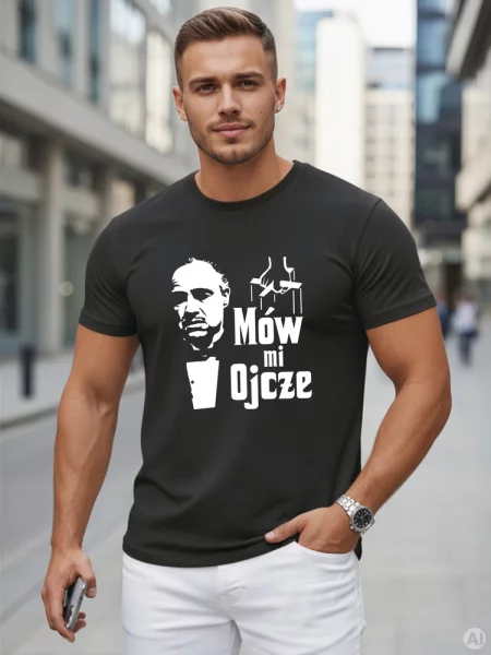 T-shirt klasyczny z nadrukiem Dstreet czarny