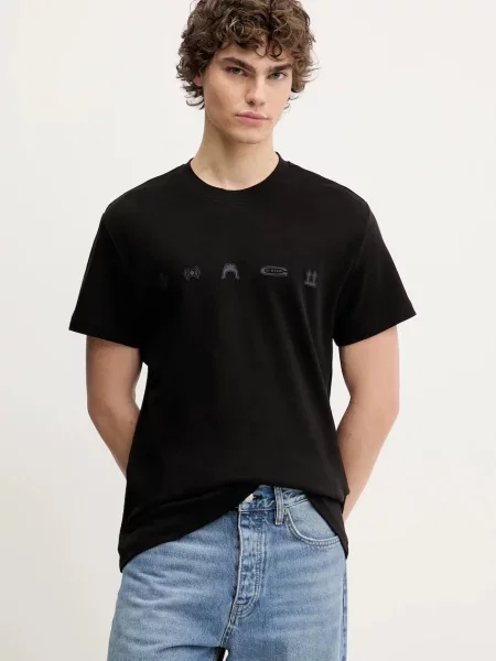 Тениска G-Star Raw с принт черно