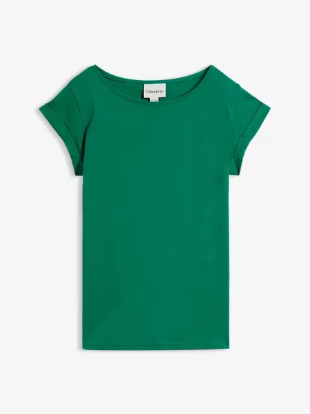 T-shirt z czystej bawełny zielona