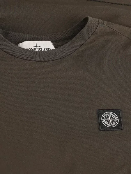 Scurt tricou Stone Island cu strasuri verde