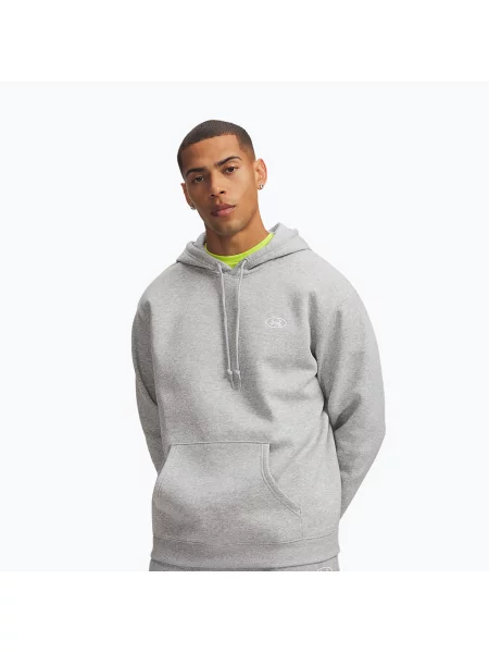 Hanorac cu glugă Under Armour din fleece alb