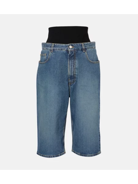 Jeansy Alaïa o krotszym kroju niebieskie