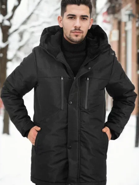 Флийс парка Dewberry с качулка черно