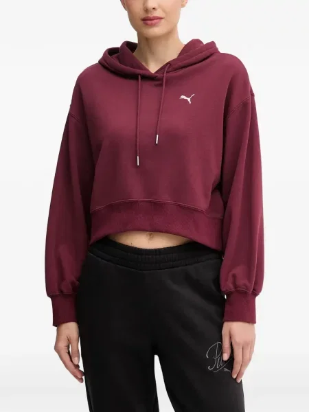 Decupat hanorac cu glugă Puma cu broderie roșu