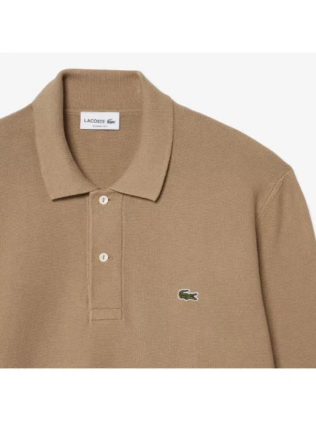 Lacoste Dziana Koszulka Polo Z Długim Rękawem I Krój Classic Fit brązowa