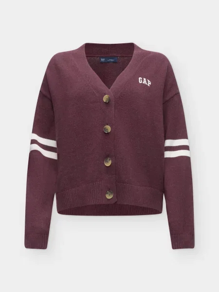 GAP Geacă tricotată roșu burgundy alb