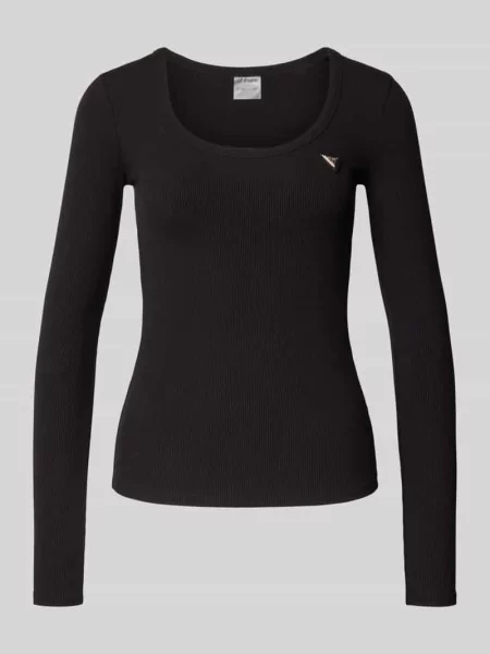Guess longsleeve z bawełną czarna