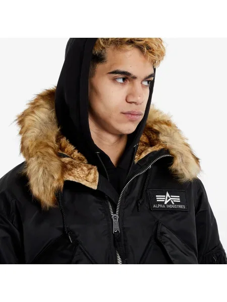 ALPHA INDUSTRIES Geacă de iarnă / alb negru