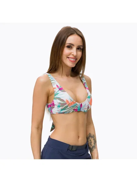 Olcsóbban. Fürdőruha felső ROXY Beach Classics Elongated Triangle bright white/floral of paradis. Méret: M fehér