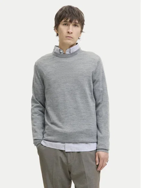 Jack&Jones Пуловер Merino сив