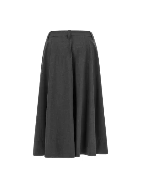 Spódnica midi Brunello Cucinelli wełniana szara