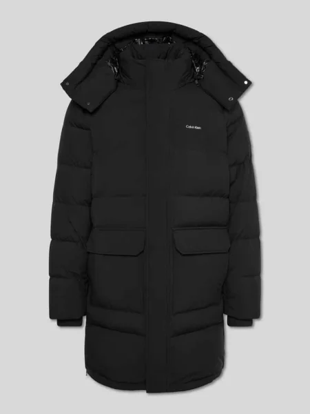 Kurtka pikowana o kroju regular fit z odpinanym kapturem Ck Calvin Klein czarna