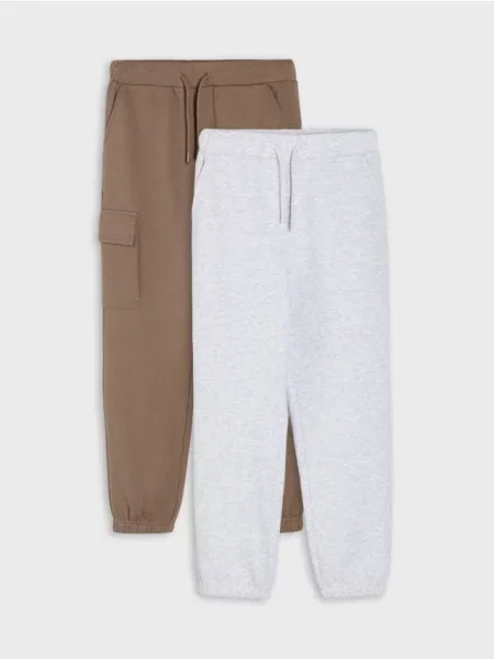 Sinsay Cargo jogger tepláky 2 pack mid blue modré