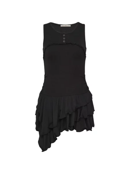 Rochie mini Mardi Mercredi cu volane negru