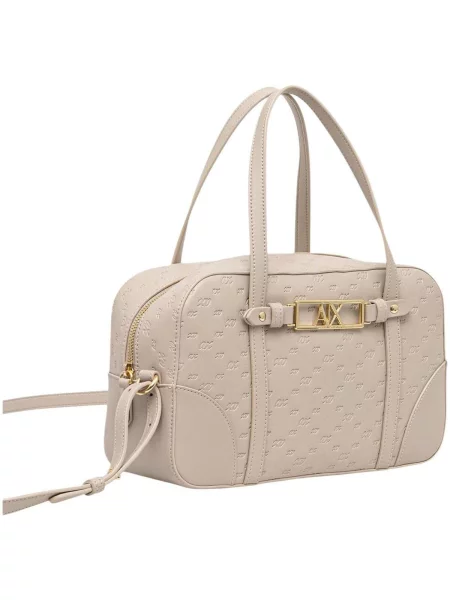 Kabelka Armani Exchange z ekologickej kože béžová