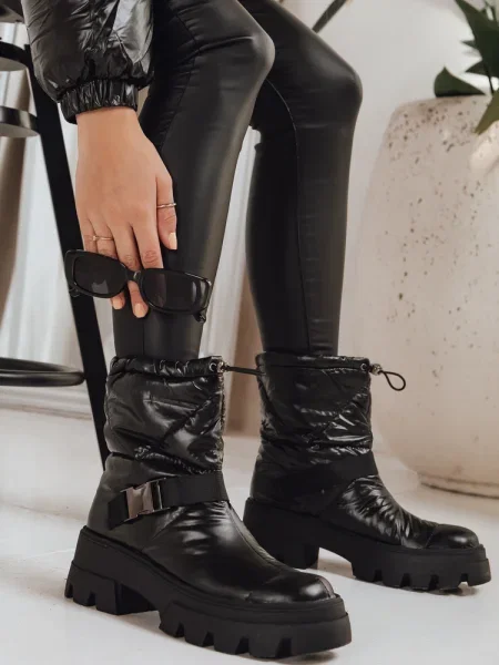 Cizme de zăpadă Dstreet cu cataramă negru