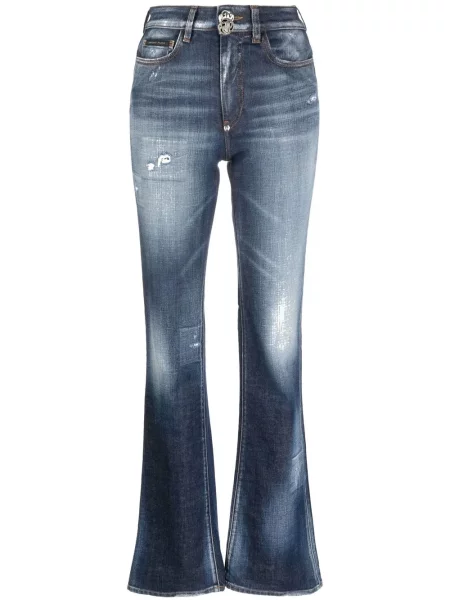 Jeansy Philipp Plein z przetarciami niebieskie