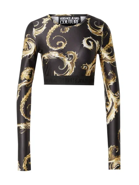 Versace Jeans Couture Tricou crem / galben auriu / negru alb