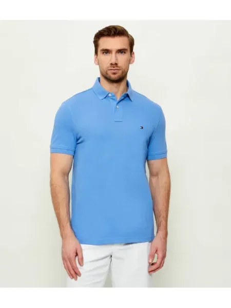 Tricou polo Tommy Hilfiger stretch albastru