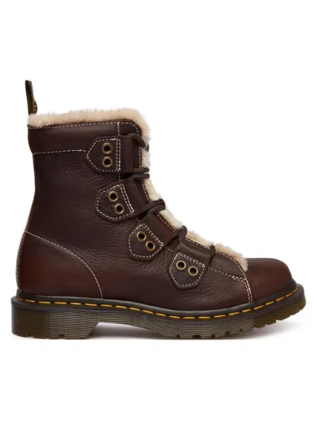Кружевные ботинки Dr. Martens коричневые