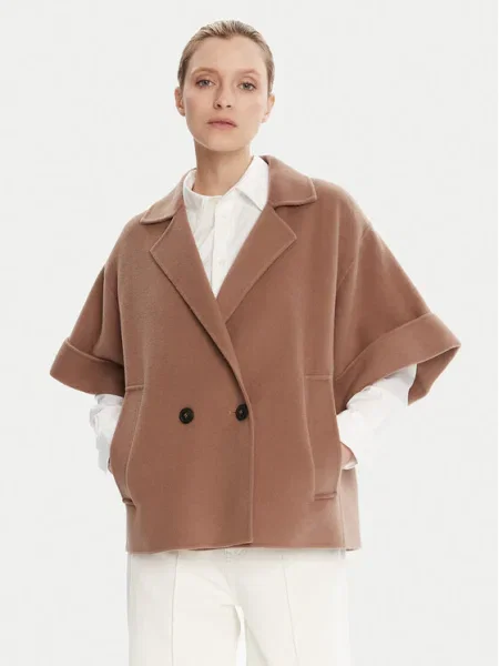 Weekend Max Mara Gyapjú kabát Pera barna