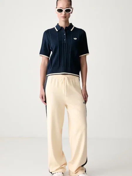 Adidas Originals teplákové nohavice dámske Knit Firebird žltá