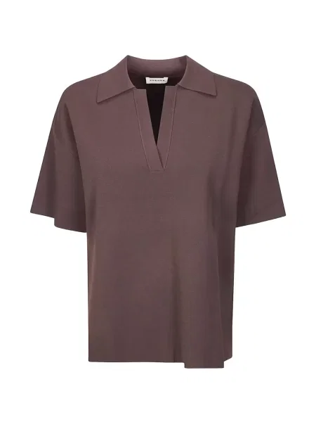 Tricou P.a.r.o.s.h. cu decolteu în V maro