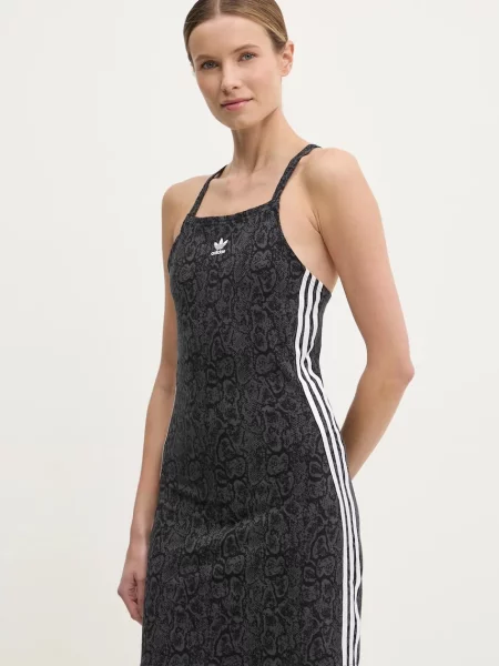 Adidas Originals sukienka SNAKE 3 S DRESS midi dopasowana szary