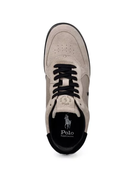 Поло тениска Polo Ralph Lauren бродирана с V-образно деколте от рипсено кадифе синьо